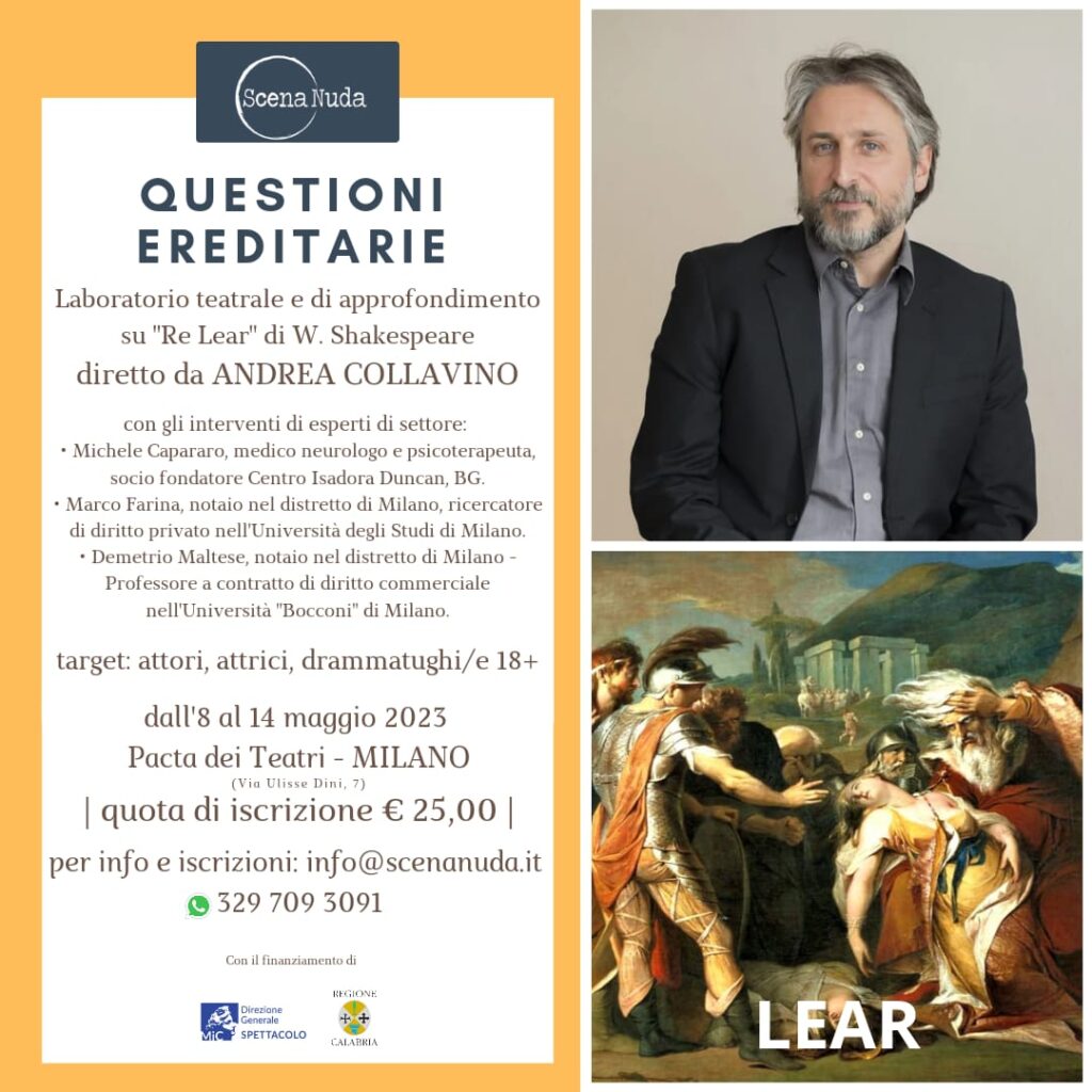 Locandina laboratorio Questioni ereditarie Scena nuda